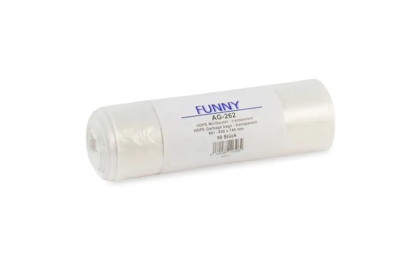 FUNNY HDPE Müllbeutel natur, 60 l, 630 x 740 mm