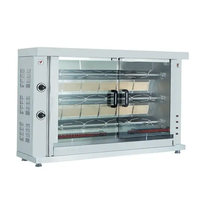 Gas Hähnchengrill - 3 Spieße - 12 kW - 1320x460x880 mm