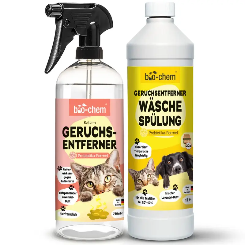 Geruchsentferner Katze + Wäschespülung (2-teilig)