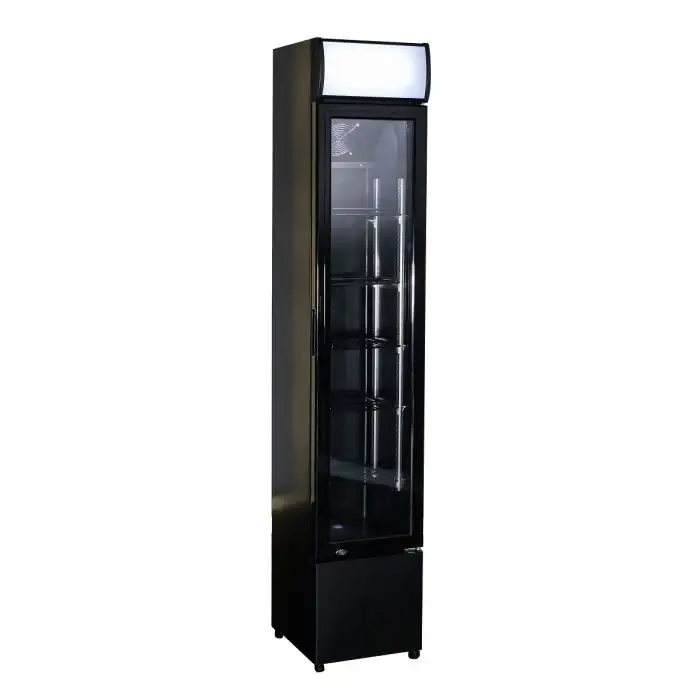 Getränkekühlschrank 1 Glastür - Schlank - Schwarz - 105 Liter - 360x422x1880 mm
