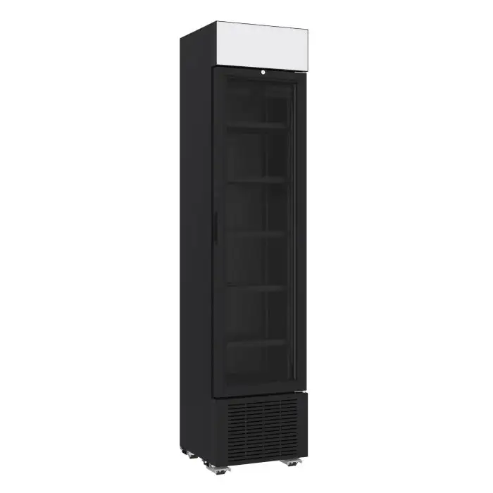 Getränkekühlschrank - 1 Glastür - Schwarz - 232 Liter - 450x497x2024 mm
