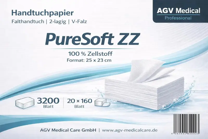 Handtuchpapier 2-lagig | 25x23cm | 3200 Stück | 20 x 160 Tücher