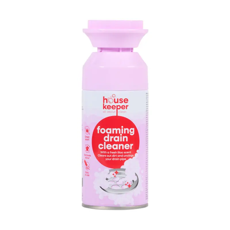 Housekeeper Foaming Drain Cleaner – Afvoer Ontstopper Schuim – Voor Gootsteen, Douche & Bad – Verwijdert Haar, Vet & Geur (300ml)