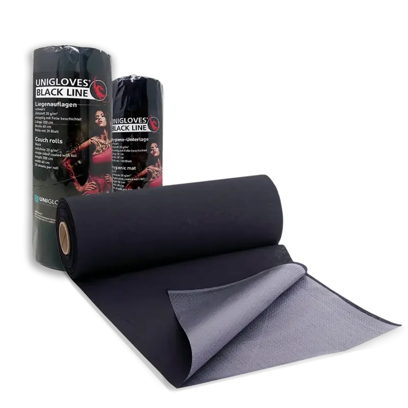 Hygiene Abdeckung schwarz | 12 Rollen mit 100 Blatt | 50x30cm