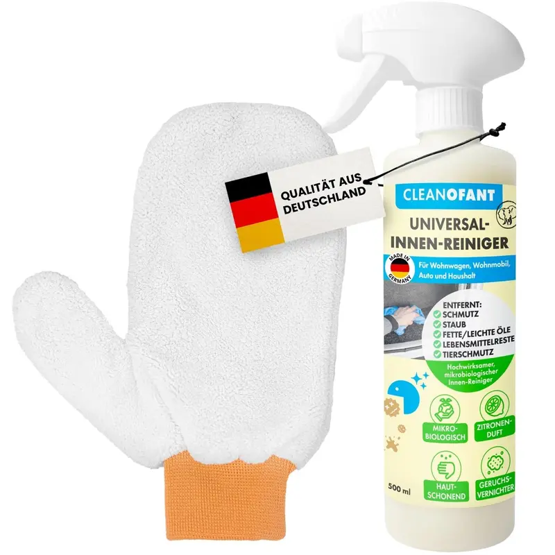 Innenreiniger Mikrobiologisch - Duft Zitrone - 500 ml + Mikrofaser-Reinigungshandschuh