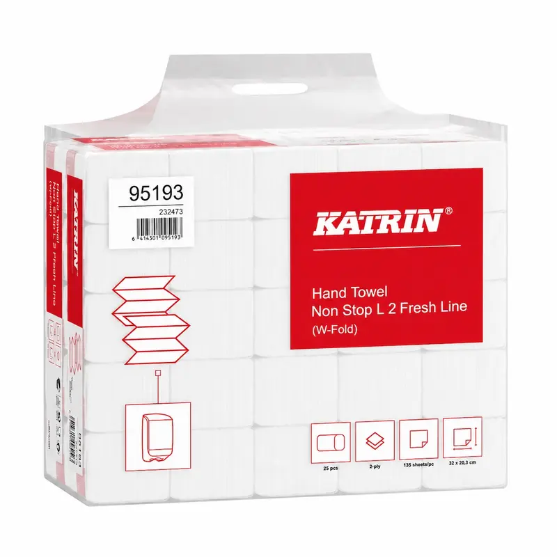 KATRIN Falthandtücher 95193 V-Falz 2-lagig | Papierhandtücher für Spender 203 x 320 mm