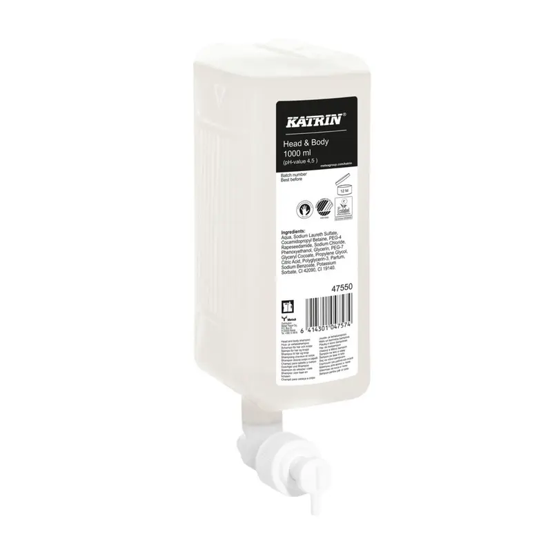 KATRIN Hair & Body Duschgel 6 × 1.000 ml – für Haut & Haare, ca. 10.000 Anwendungen