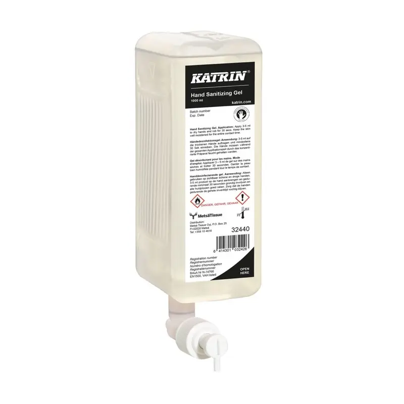 KATRIN Handdesinfektionsgel 1.000 ml – 80,8 % Alkohol, EN 1500