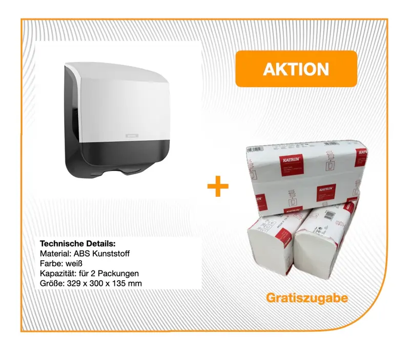 KATRIN Handtuchspender Set 9001S1 - Spender + Papierkomplettlösung
