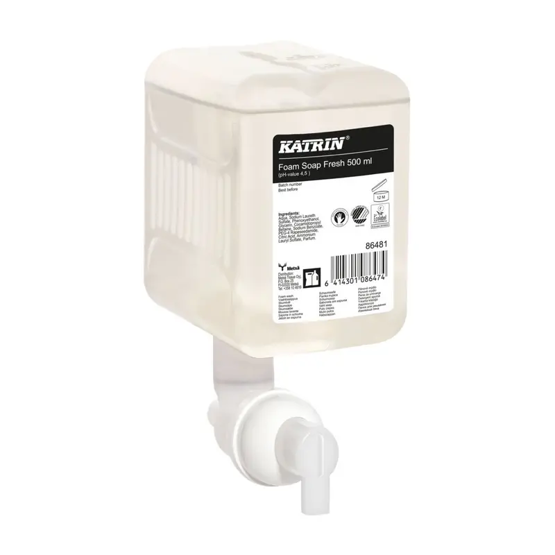 KATRIN Schaumseife Fresh/Green 12 × 500 ml – Birkenholzduft & ca. 15.000 Portionen