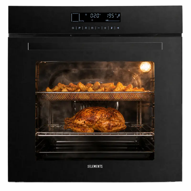 KB ELEMENTS Einbaubackofen 60 cm – Air Fry, Teleskopauszug, 15 Funktionen, 73 Liter, A+