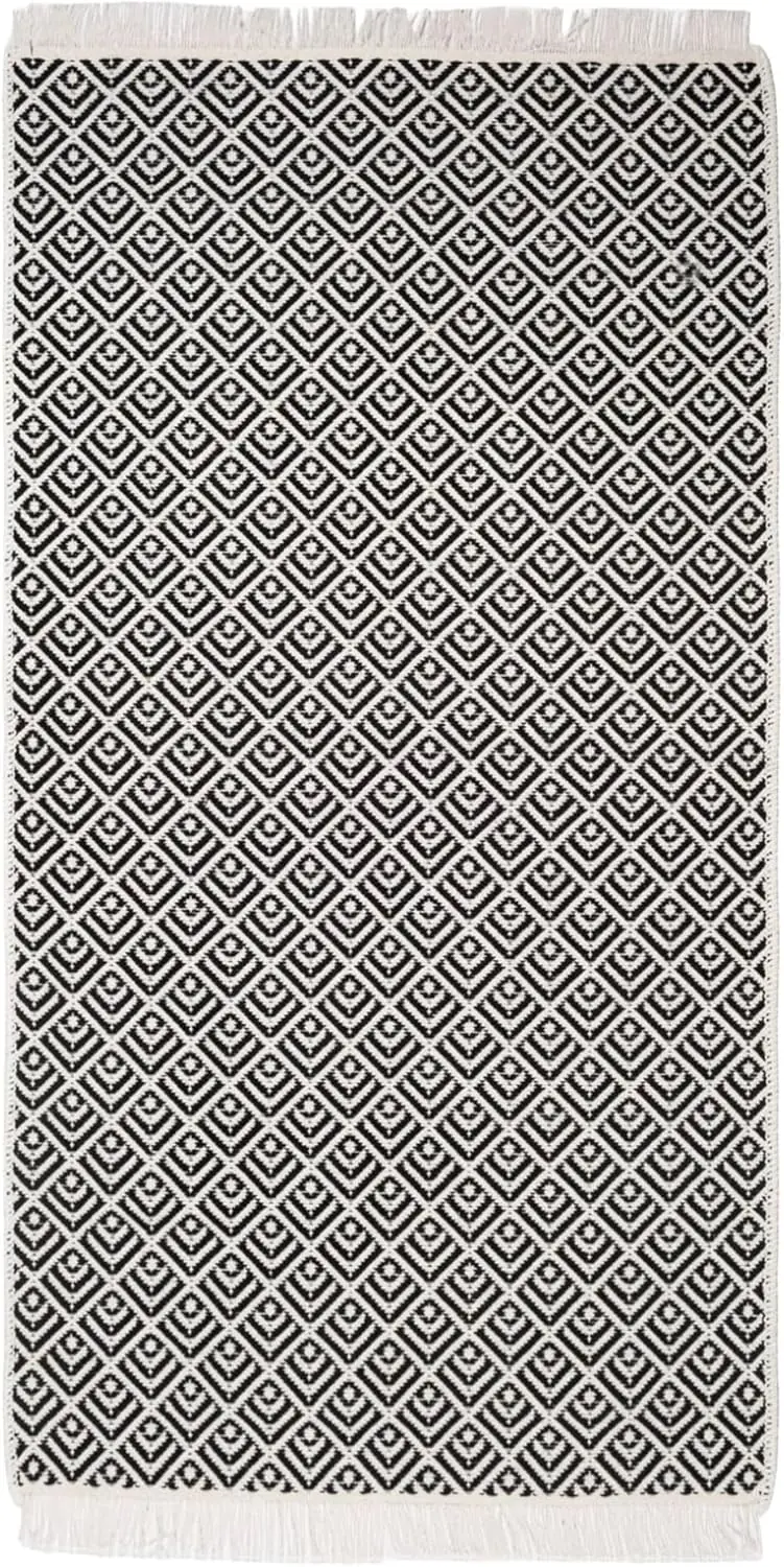 Kilim Teppich schwarz 80cm x 150cm