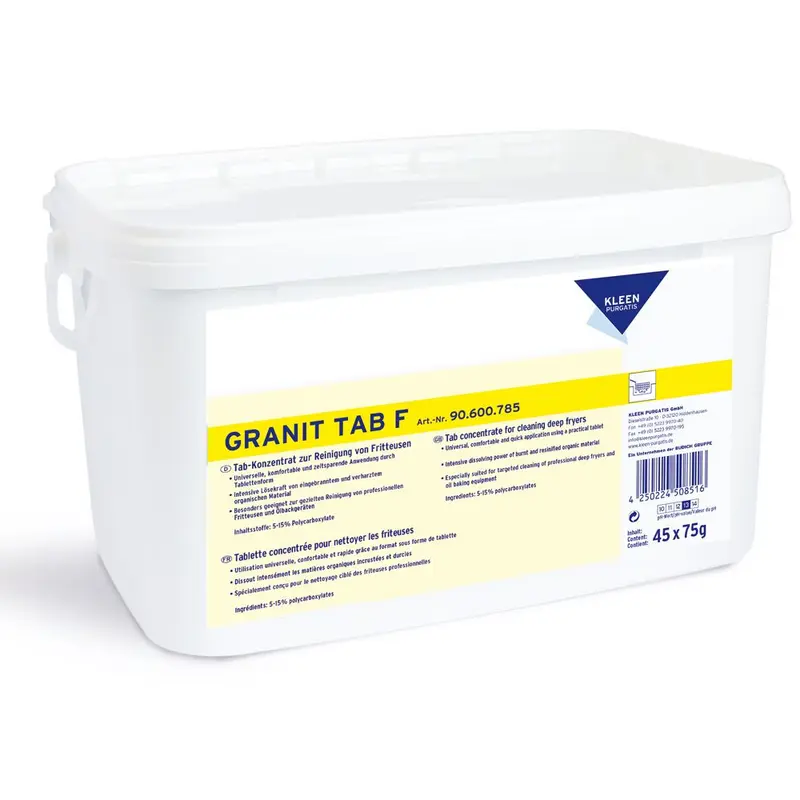 Kleen Purgatis Granit Tab F, Fritteusenreiniger Tabs, weiß - Karton mit 45 Stück (45 x 1 Stück)