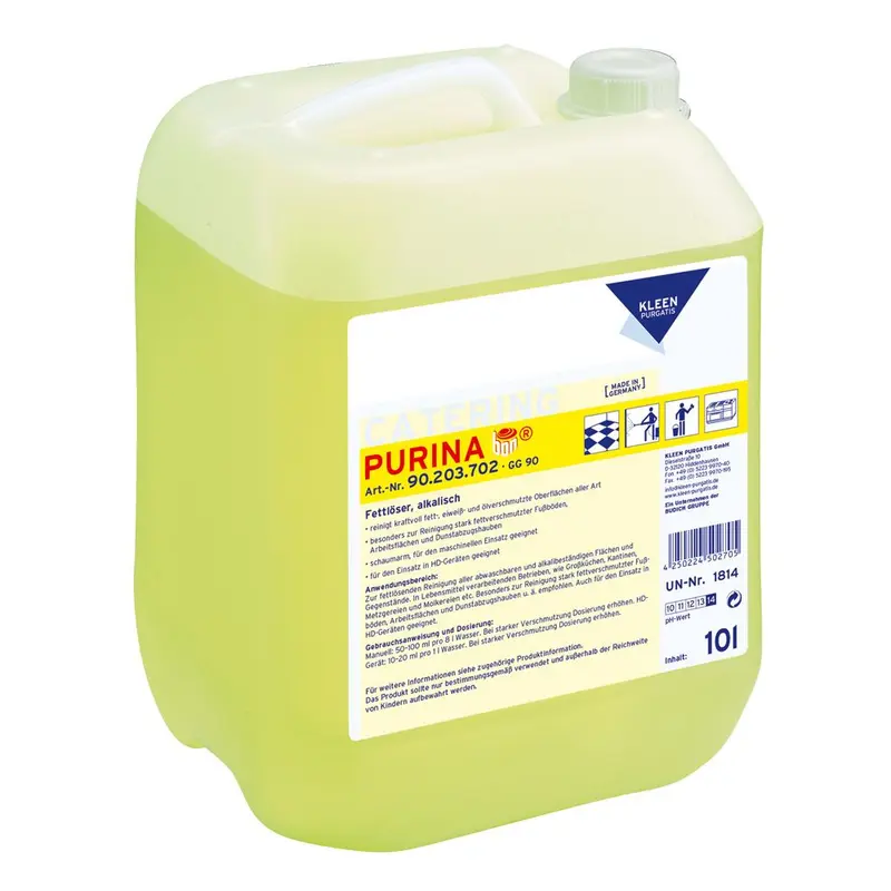 Kleen Purgatis Purina alkalisch, Fettlöser | Kanister, gelb - Karton mit 1 Stück á 10 l