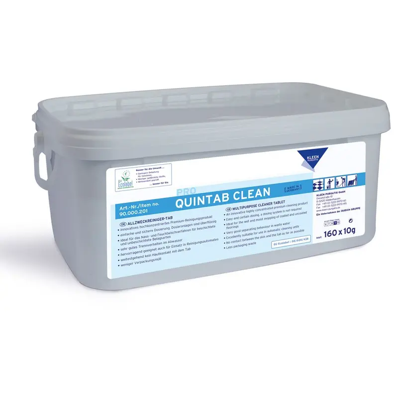Kleen Purgatis Quintab Clean, Allzweckreiniger Tabs, grau - Karton mit 160 Stück
