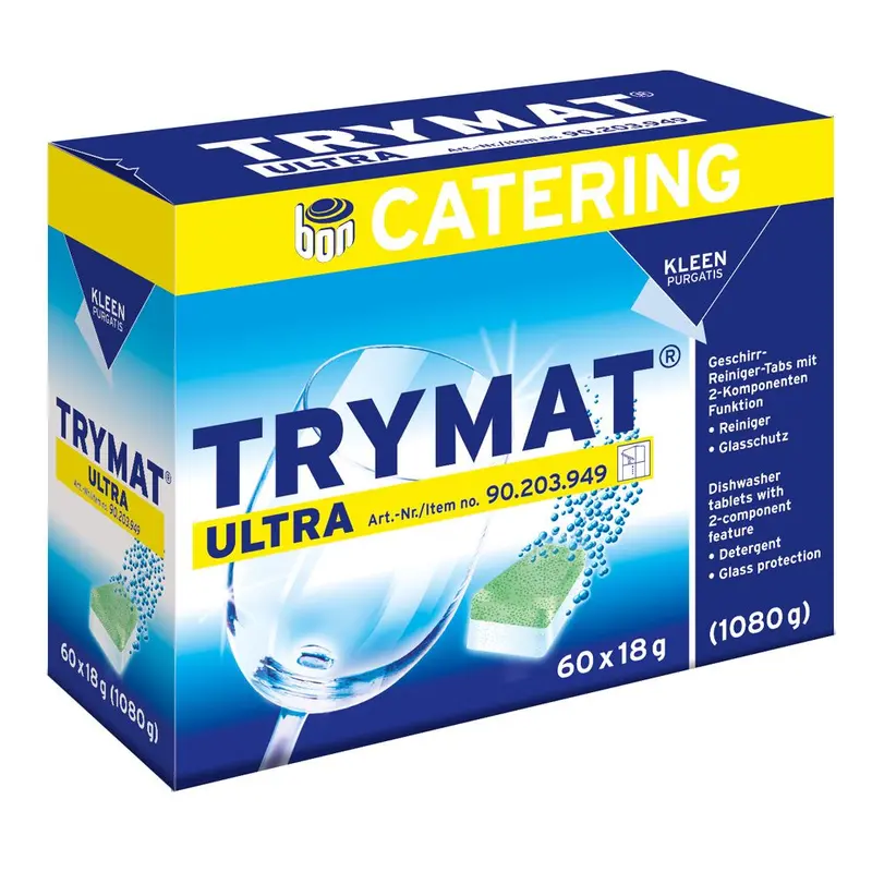 Kleen Purgatis Trymat Ultra Geschirrreiniger Tabs, grün-weiß - Karton mit 300 Stück (5 x 60 Stück)