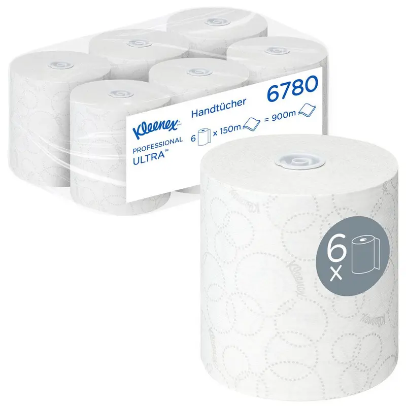 Kleenex® Ultra™ Handtücher 6780, 2-lagig, Rolle, FSC®-Mix, weiß - Karton mit 6 Stück