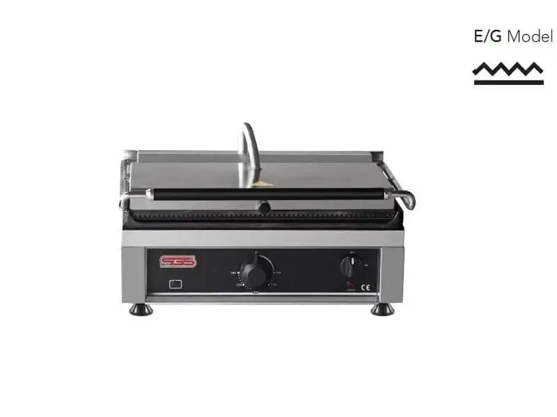 Kontaktgrill / Oben Gerillt / Unten Glatt / 2,5 kW / Tischgrill / Paninimaker
