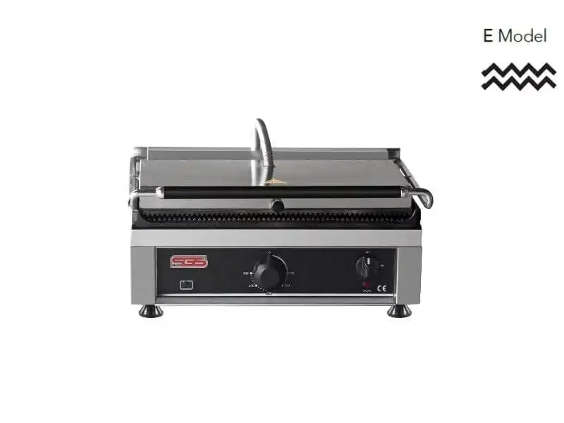 Kontaktgrill / Oben + Unten Gerillt / 2,1 kW / Tischgrill / Paninimaker