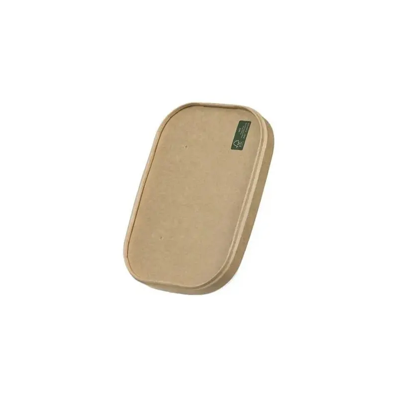 Kraftpapier-Deckel 50 Stk. geeignet für Schalen aus Kraftpapier173X123X20 mm   FSC® MAX 80°C