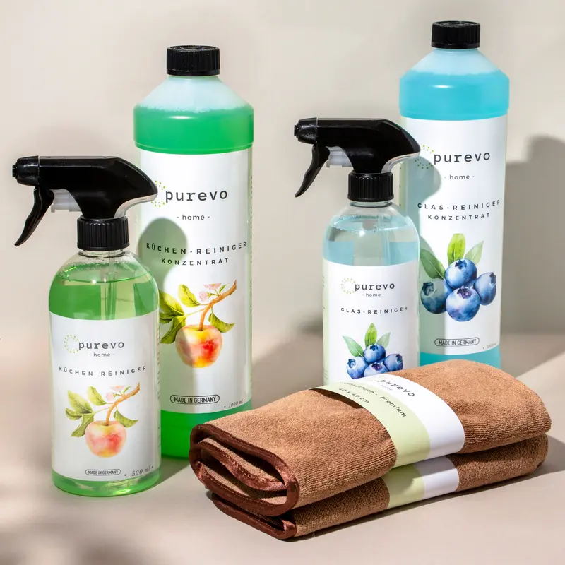 Küchen-Reiniger und Konzentrat-Set 500ml & 1 Liter - inkl. 2x MF Tuch