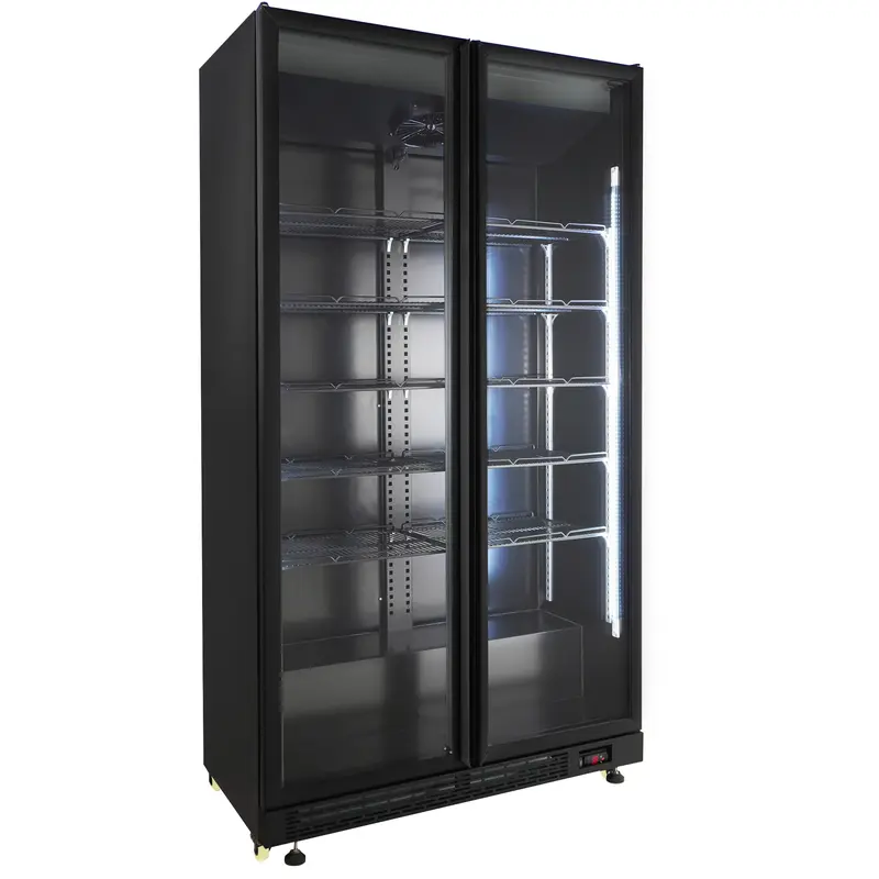 Kühlschrank 2 Glastüren Schwarz NAP-850 - 1120x597x2110 mm - 0.4 kW