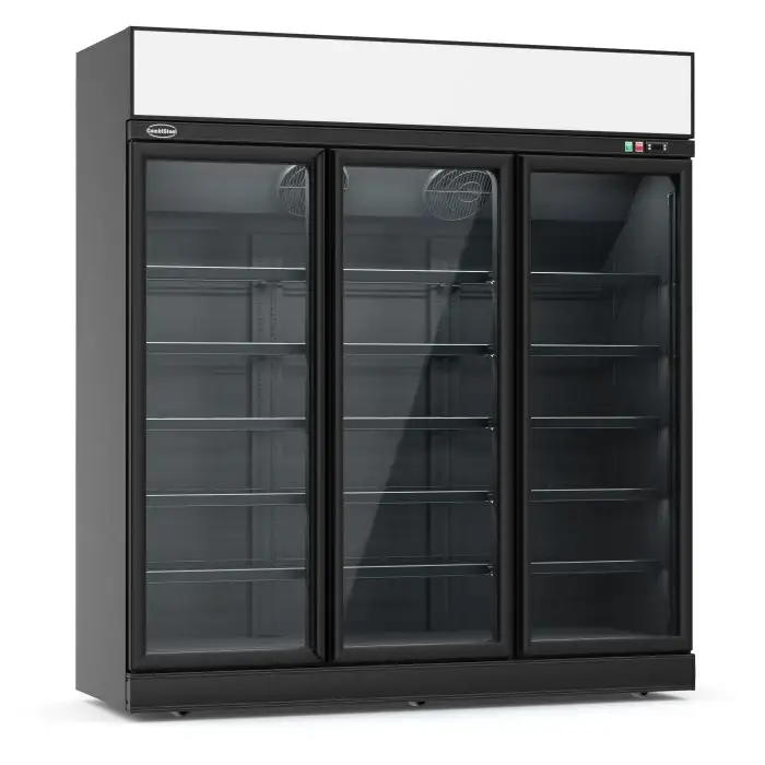 Kühlschrank mit 3 Glastüren - Schwarz - 1530 Liter - 1880x710x2092 mm