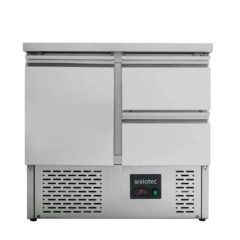 Kühltisch Mini / 2-fach - mit 1 Tür & 2 Schubladen, 900 x 700 mm