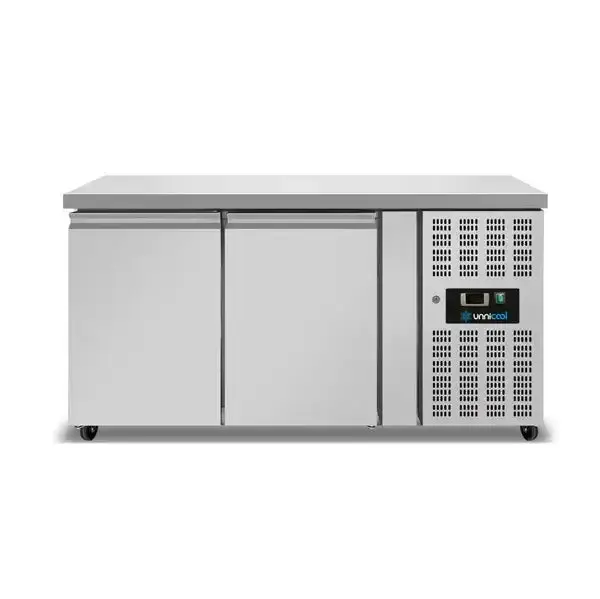 Kühltisch mit Räder – 2 Türen – ohne Aufkantung – 1390 x 700 x 850 mm