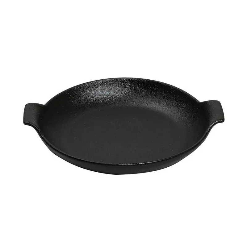 LAVA Servierteller 21cm aus Steinzeug – Schwarz Matt – Profi-Qualität