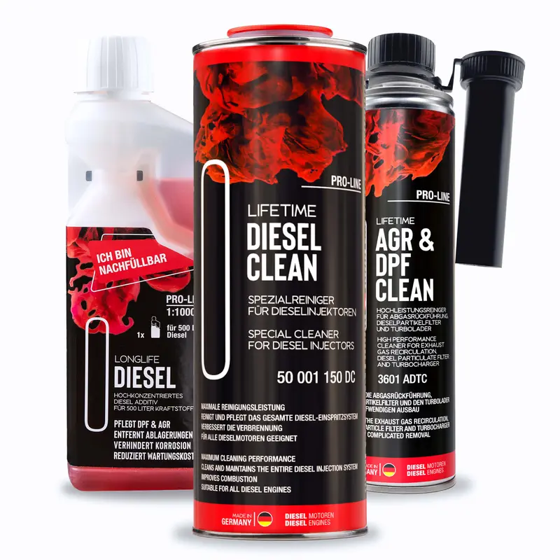 LIFETIME Diesel All-in-One Reinigungs-Kur – DPF-Reiniger + Diesel-Reiniger + Diesel-Additiv im Set