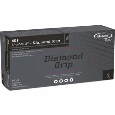 MaiMed® Diamond Grip Nitril Einmalhandschuhe, schwarz, puderfrei