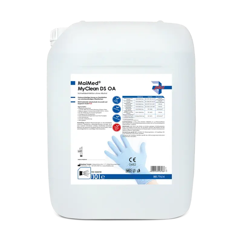 MaiMed MyClean® DS Schnelldesinfektion (neutral) | Schnell-Desinfektionsmittel für Oberflächen | ohne Alkohol | 10 Liter - Kanister