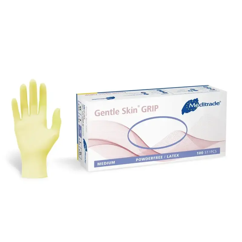 Meditrade Gentle Skin Grip | Latexhandschuhe | Puderfrei, 100 Stück pro Box