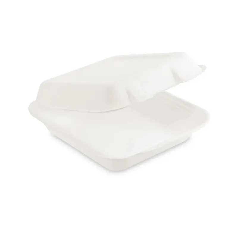Menübox Zuckerrohr Bagasse ungeteilt 1100 ml – 224 x 201 x 78 mm (50 Stk.)