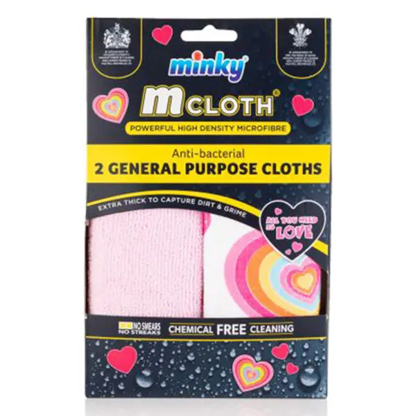 Minky M Cloth Schoonmaakdoeken – All You Need Is Love (2-Pack • Microvezel)