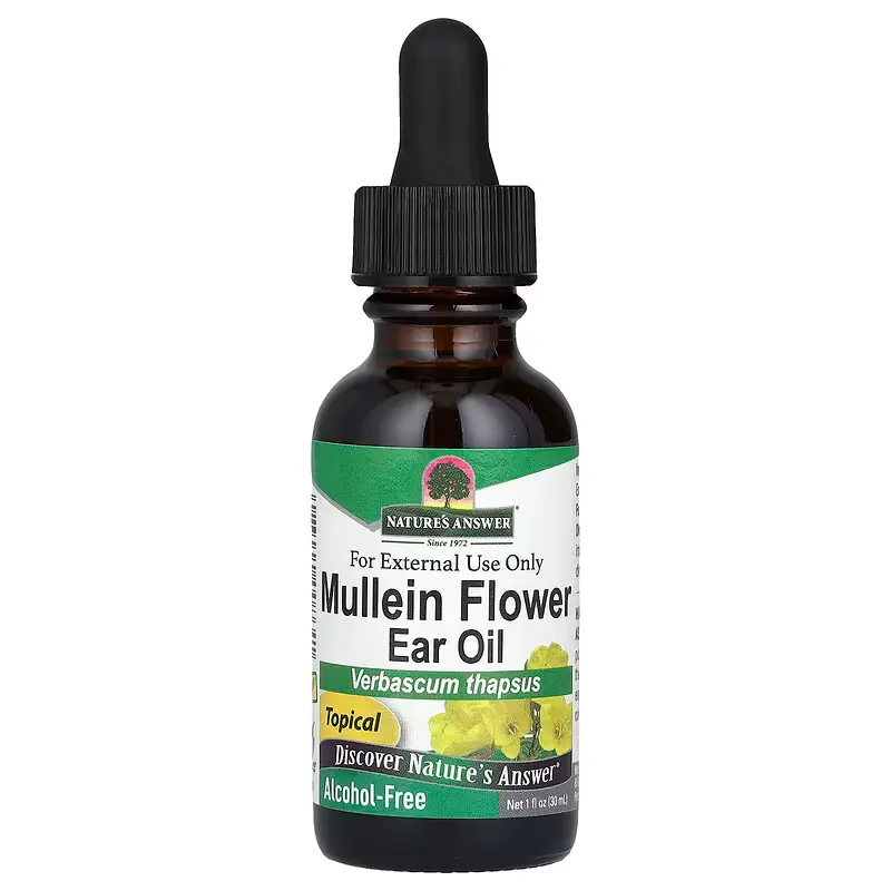 Mullein Flower Ear Oil, Nature's Answer - Königskerzenblütenöl für die Ohren, alkoholfrei, 30 ml