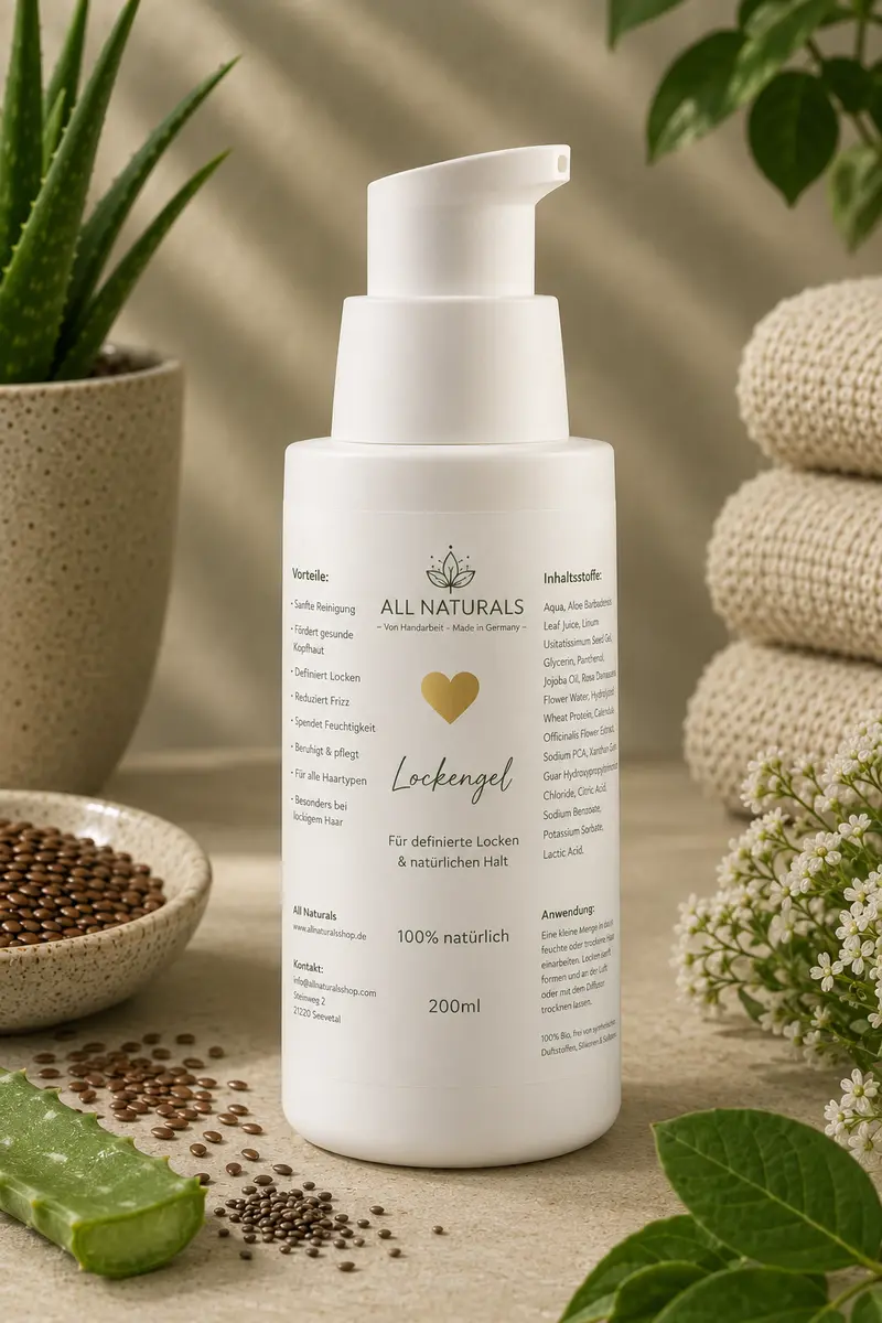 Natürliches Lockengel mit Leinsamen & Aloe Vera – Anti-Frizz