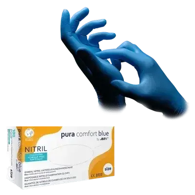 Nitrilhandschuhe blau 100 Stück | AMPri Puracomfort blue Nitrilhandschuhe