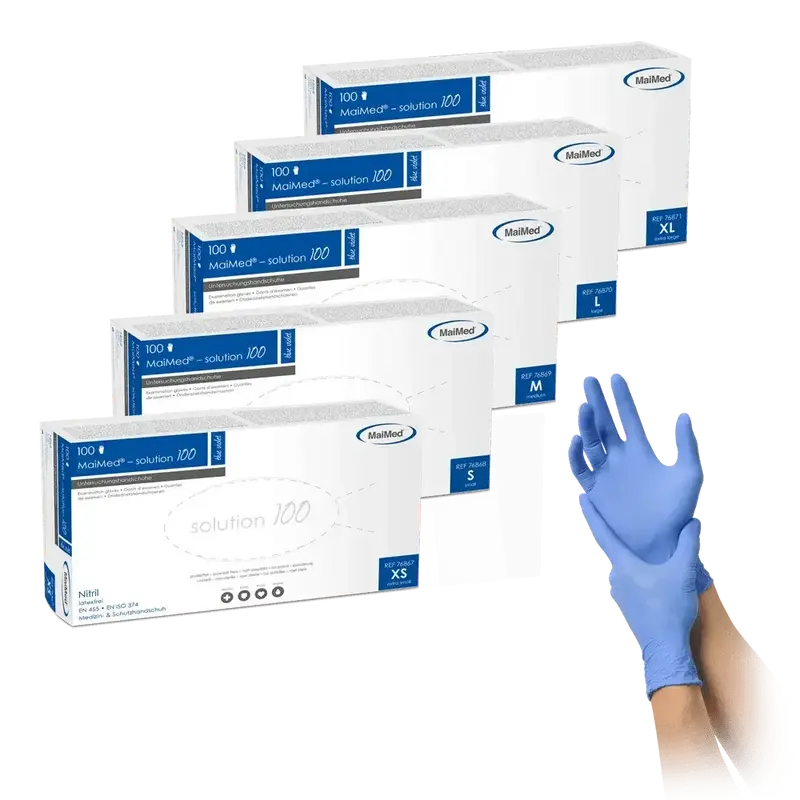 Nitrilhandschuhe Violett 100 Stück | MaiMed Solution 100 blue-violet Handschuhe