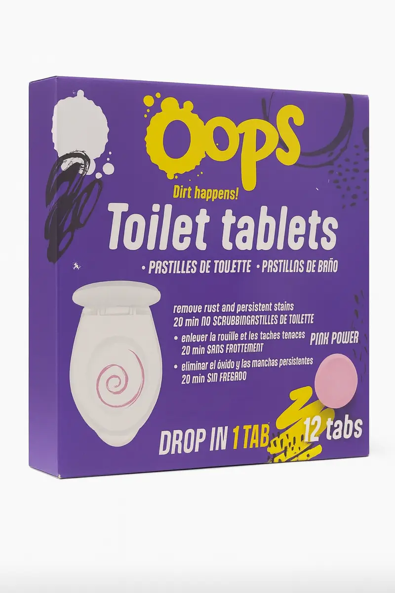 Oops Toilet Tabletten – 12 stuks – Tegen roest & hardnekkige vlekken – Pink Power!