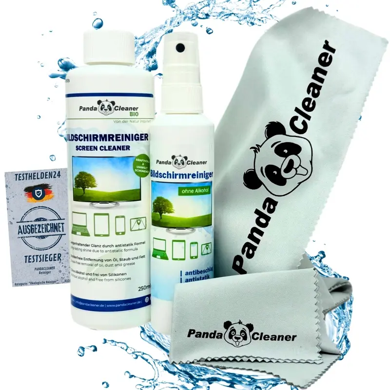 PandaCleaner Bildschirmreiniger Set - Laptop Cleaning Kit 100ml Spray & 250ml Nachfüllflasche