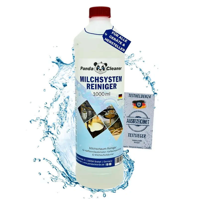 PandaCleaner Milchsystemreiniger Kaffeevollautomat - 1000ml Konzentrat für alle Markengeräte