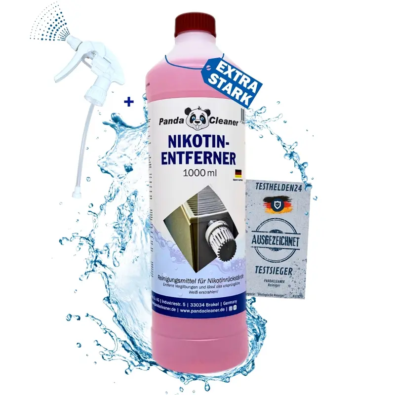 PandaCleaner Nikotin Entferner - Nikotin-Reiniger für Kunststoff 1000ml