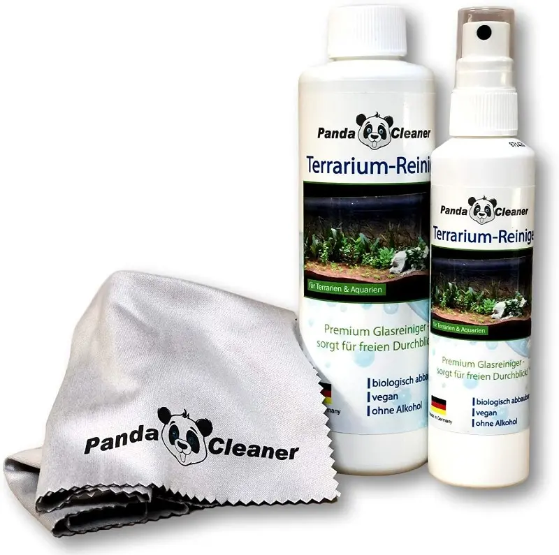 PandaCleaner®  Terrarium Reiniger - 100ml  Sprühflasche + 250ml Nachfüllflasche