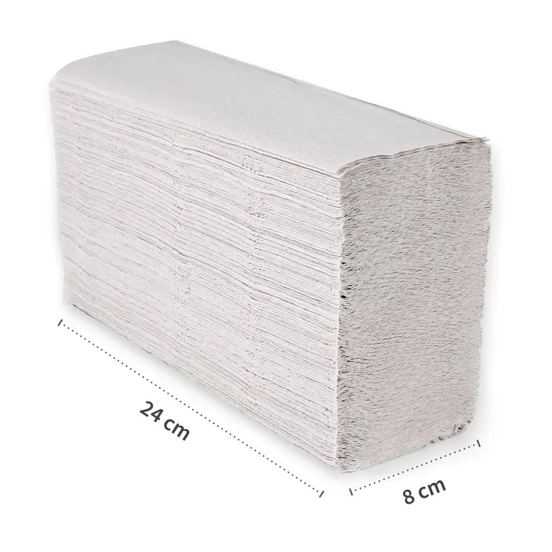 Papierhandtücher, 1-lagig | Recyclingpapier, Interfold, weiß - Karton mit 3000 Stück (20 x 150 Stück)