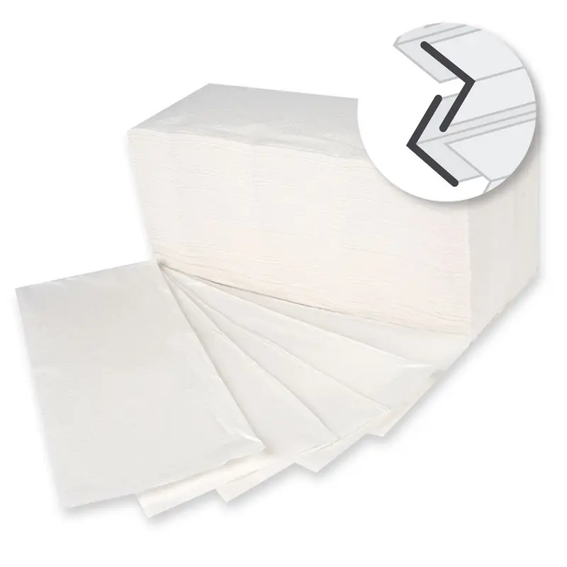 Papierhandtücher, 2-lagig, verschiedene Farben | Zellulose, V/ZZ-Falzung - Karton mit 2700 bzw. 3700 Stück (Farbe weiß) oder 4000 Stück (Farbe grün)