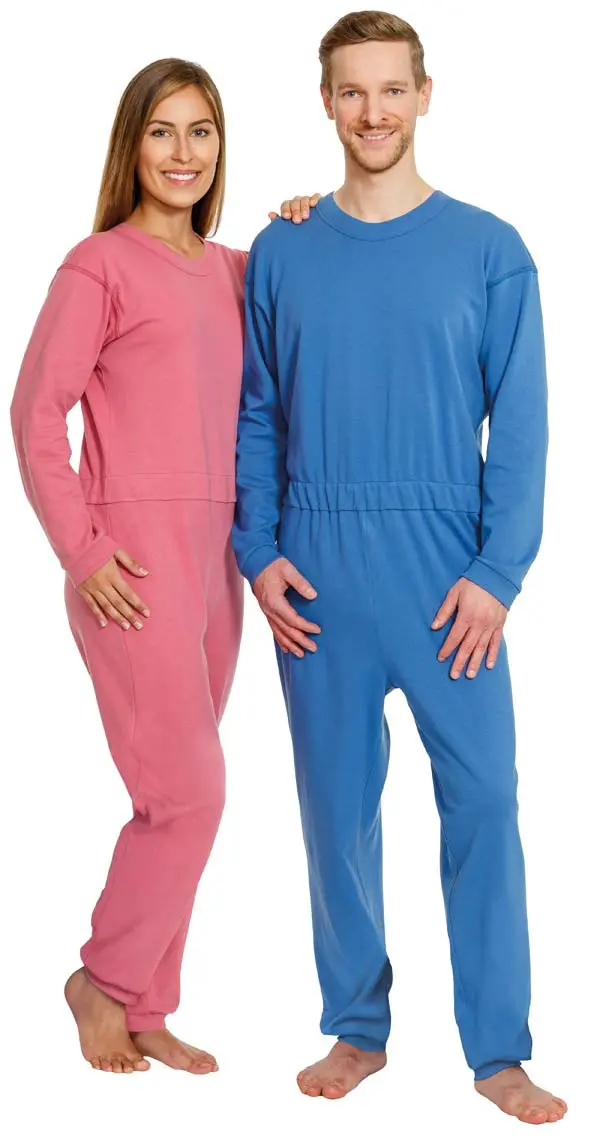 Pflegeoverall mit langen Armen und Beinen - Blau