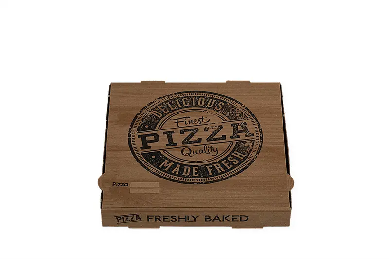 Pizzakarton 29, "Delicious Pizza", braun, 29 x 29 x 4,2 cm