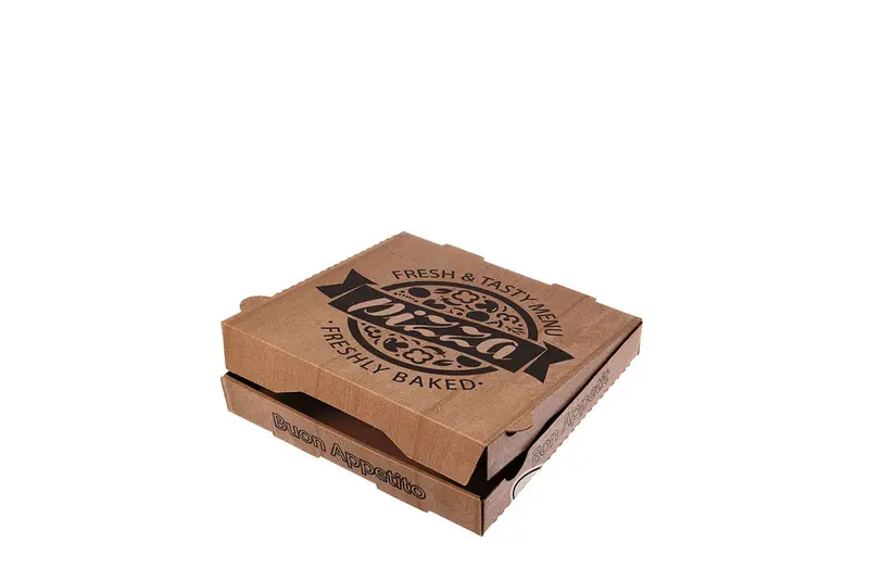 Pizzakarton 33, "Fresh & Tasty Menu", braun, 33 x 33 x 4 cm
